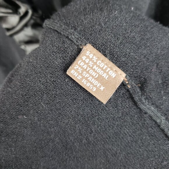 J McLaughlin Satin Ruffle V-Neck Cardigan Sweater Black Dressy Womens Size XL - Picture 6 of 7